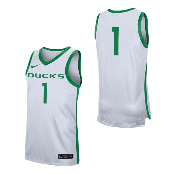 #1 Oregon Ducks Nike Replica Jersey White