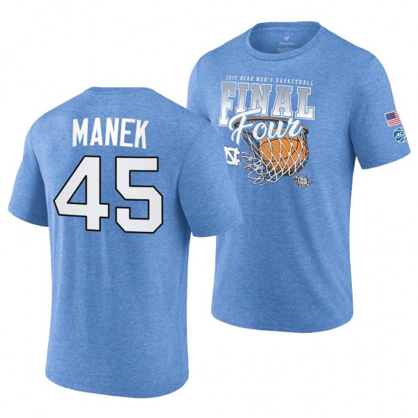 2022 March Madness Final Four North Carolina Tar Heels Brady Manek Banners T-Shirt - Blue