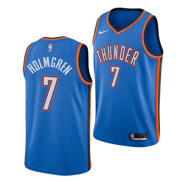 2022 NBA Draft Thunder #7 Chet Holmgren Blue Icon ...