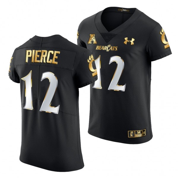 Alec Pierce #12 Cincinnati Bearcats Black Golden Edition Jersey 2021-22 Elite Football