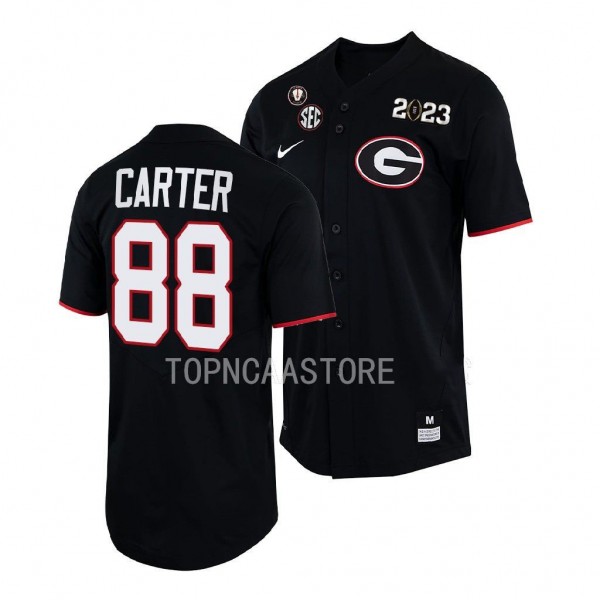 2022 National Champions Jalen Carter Georgia Bulldogs #88 Black Baseball Shirt Jersey Men