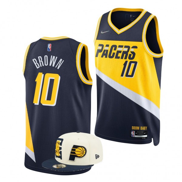 2022 NBA Draft Kendall Brown Pacers Navy Jersey Ci...