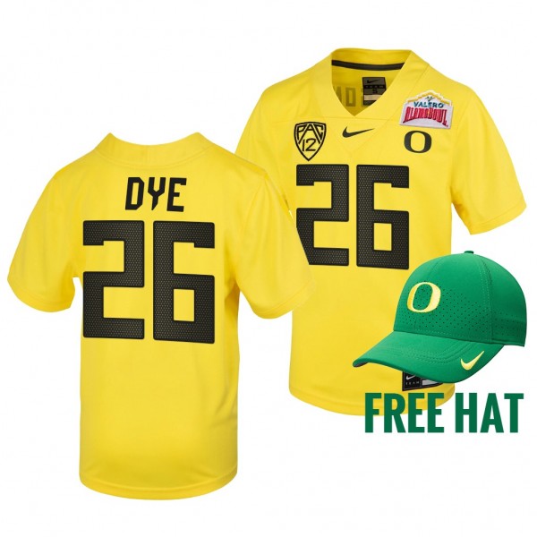 Travis Dye Oregon Ducks Yellow 2021 Alamo Bowl Fre...