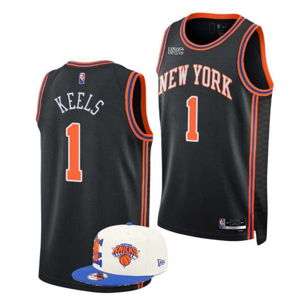 2022 NBA Draft Trevor Keels Knicks Black Jersey Ci...